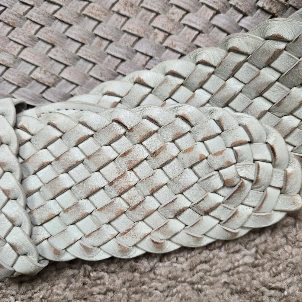 Abercrombie & Fitch Woven Leather Round-Buckle Women's Belt Size M/L